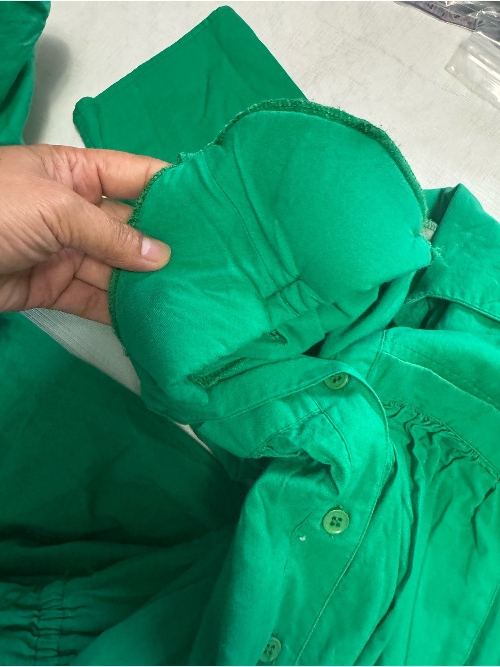 Vintage Dress Algo Emerald Green Long-Sleeve Collared Midi Dress Large - Picture 10 of 10
